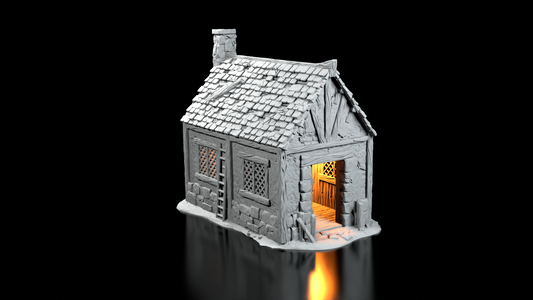 Chaumière Médiévale en Pierre – Décor 3D pour Wargame
