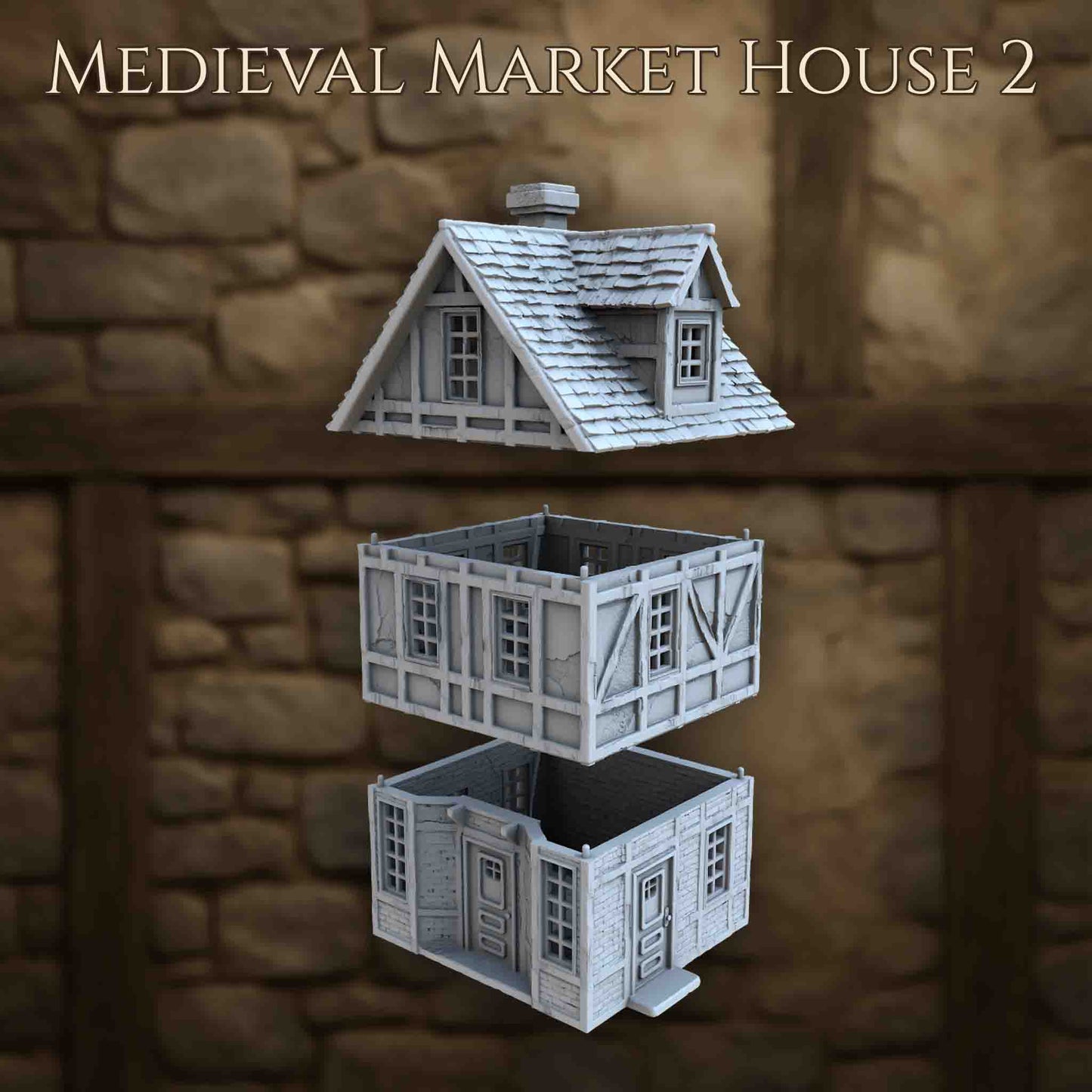 Maison du Marché Médiéval 2 – Décor 3D pour Wargame