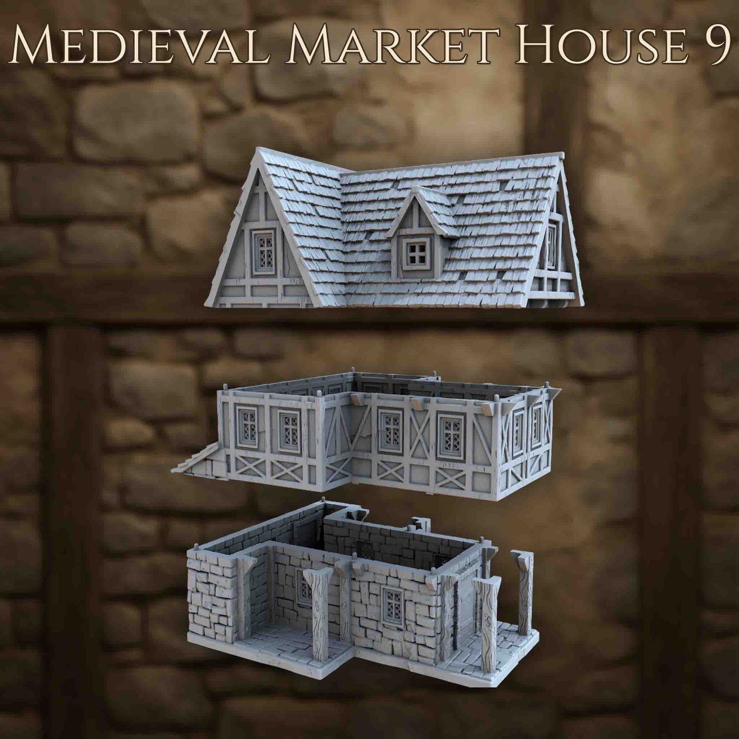 Maison du Marché Médiéval 9 – Décor 3D pour Wargame
