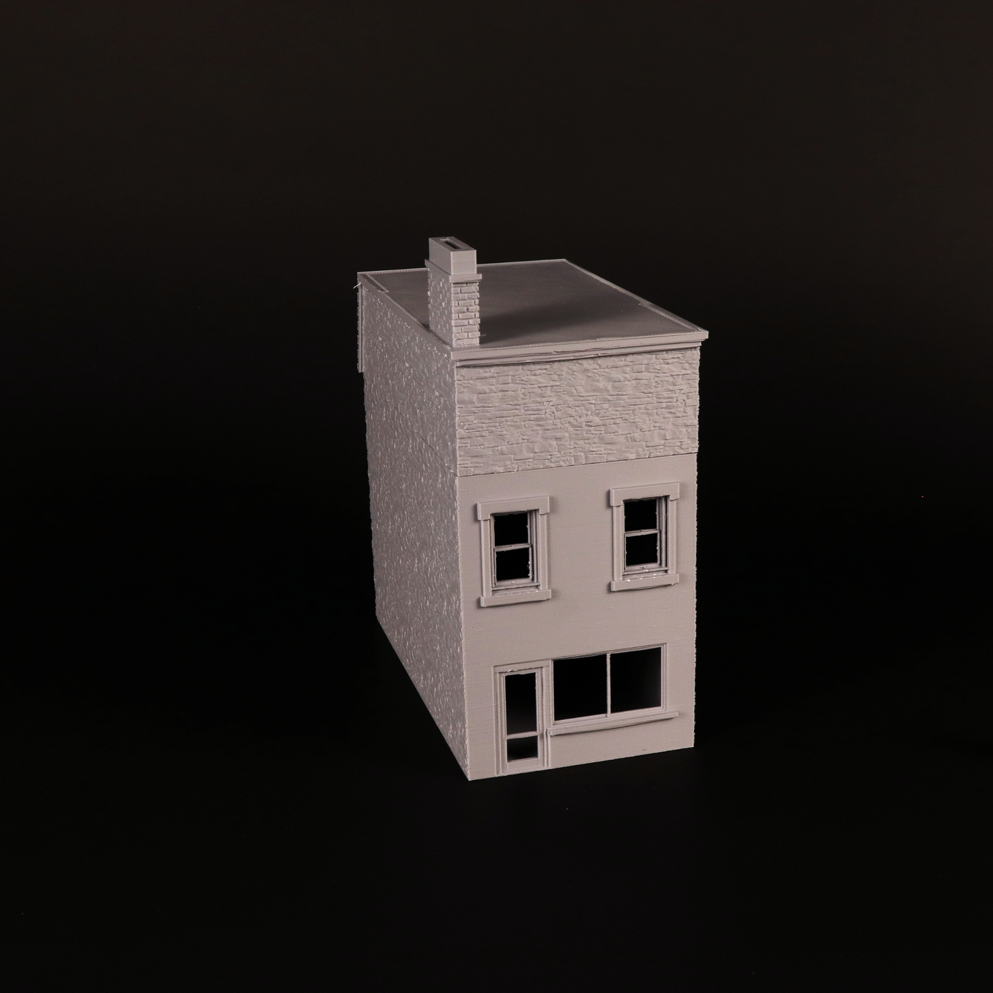 Vue arrière de la Shop House, bâtiment civil avec boutique pour wargame historique en 28 mm