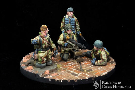 Figurines d'infanterie allemande en résine haute qualité (impression 3D), équipe mitrailleuse lourde MG34 pour jeux de table et wargames historiques comme Chain of Command.