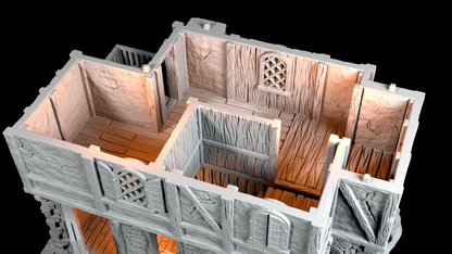 Auberge Médiévale en Pierre – Décor 3D pour Wargame
