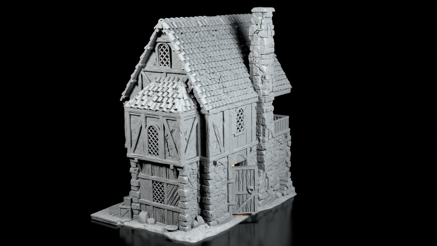 Auberge Médiévale en Pierre – Décor 3D pour Wargame