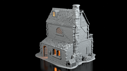 Maison Médiévale à terrasse – Décor 3D pour Wargame