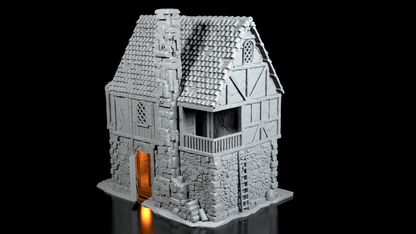 Auberge Médiévale en Pierre – Décor 3D pour Wargame