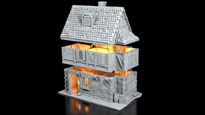 Auberge Médiévale en Pierre – Décor 3D pour Wargame