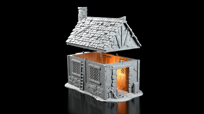 Chaumière Médiévale en Pierre – Décor 3D pour Wargame