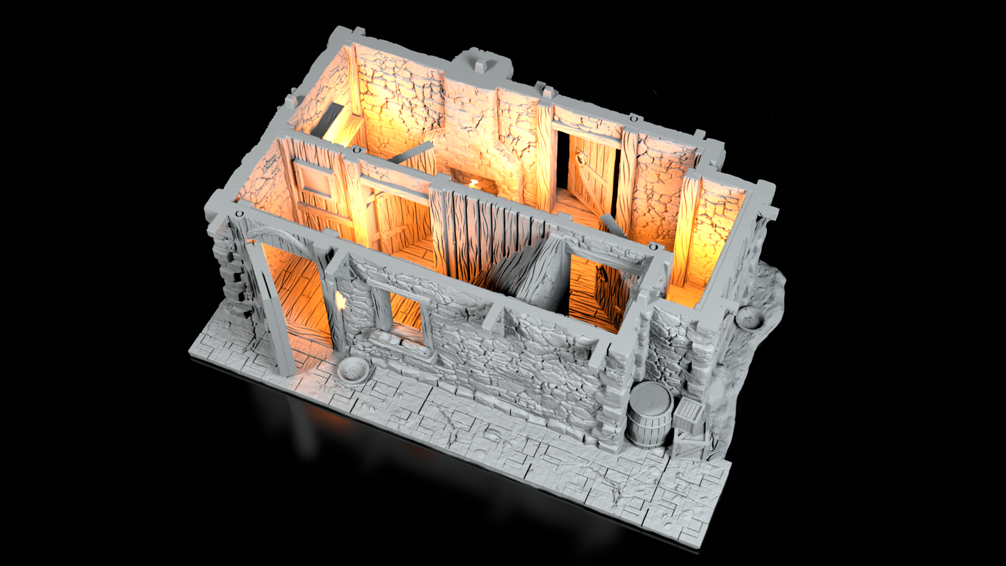 Auberge Médiévale en Pierre – Décor 3D pour Wargame