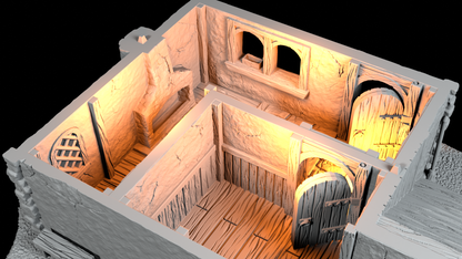 Maison Médiévale à terrasse – Décor 3D pour Wargame