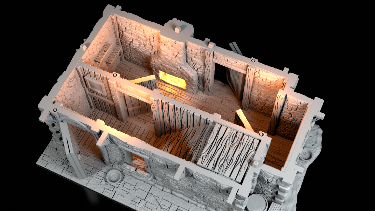 Auberge Médiévale en Pierre – Décor 3D pour Wargame