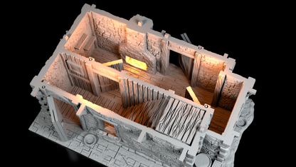Auberge Médiévale en Pierre – Décor 3D pour Wargame