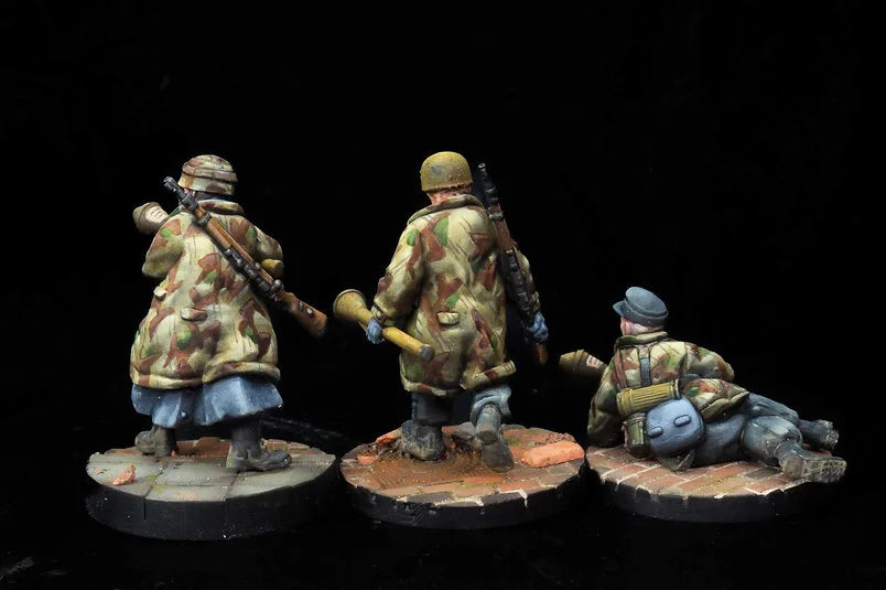Figurines de parachutistes équipés de pistolets-mitrailleurs MP40, unité d'élite allemande pour jeux de table historiques, échelle 28mm.