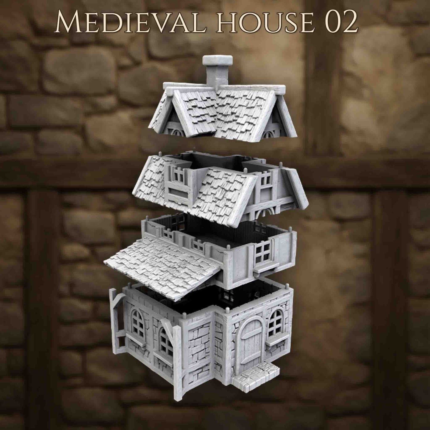 Maison Médiévale 2 – Décor 3D pour Wargame