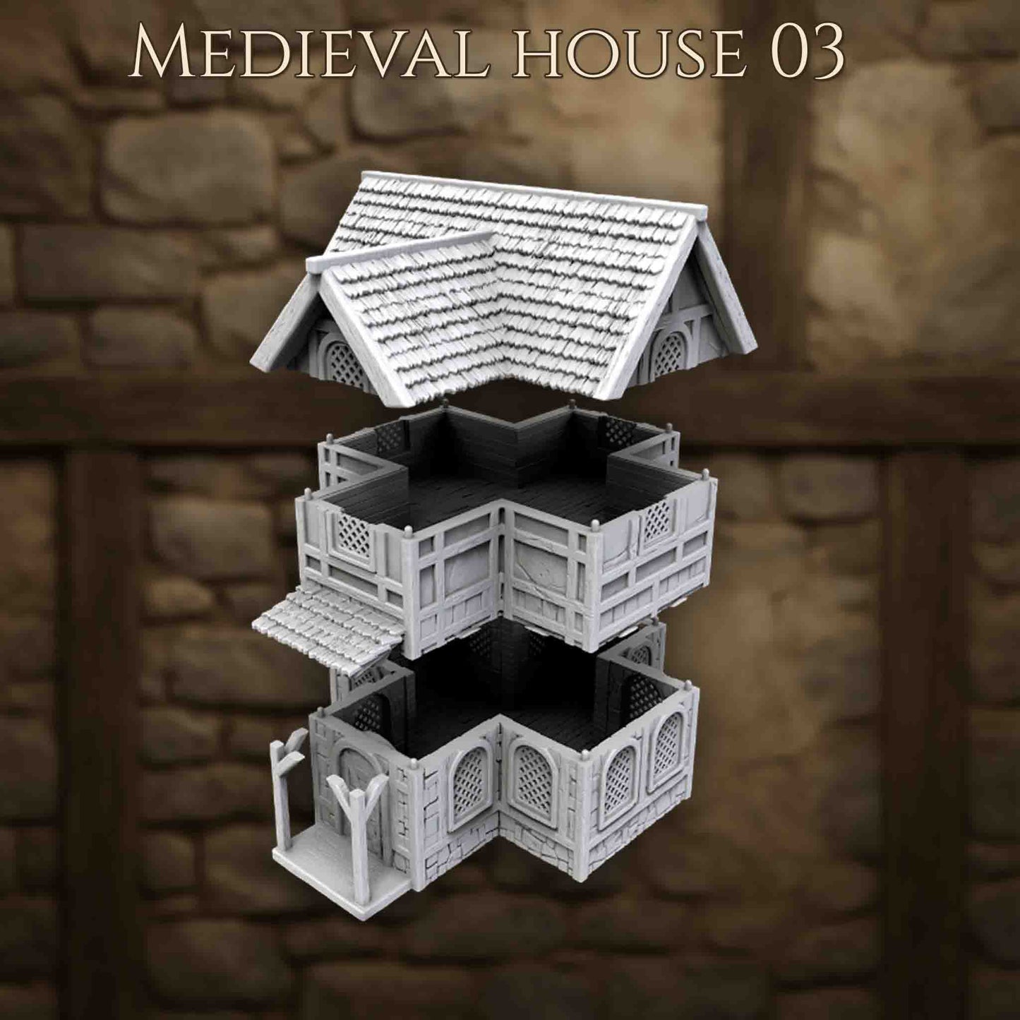 Maison Médiévale 3 – Décor 3D pour Wargame