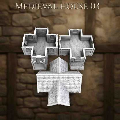 Maison Médiévale 3 – Décor 3D pour Wargame