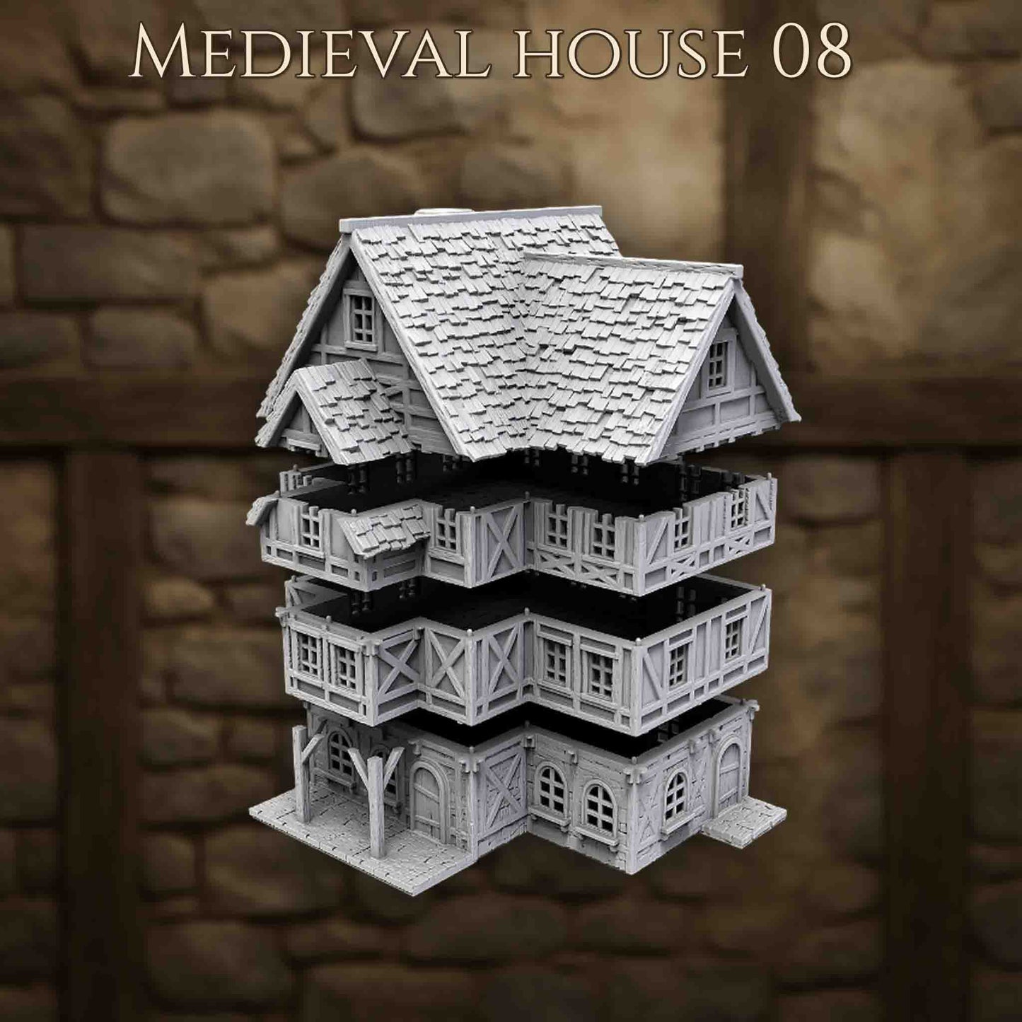 Maison Médiévale 8 – Décor 3D pour Wargame