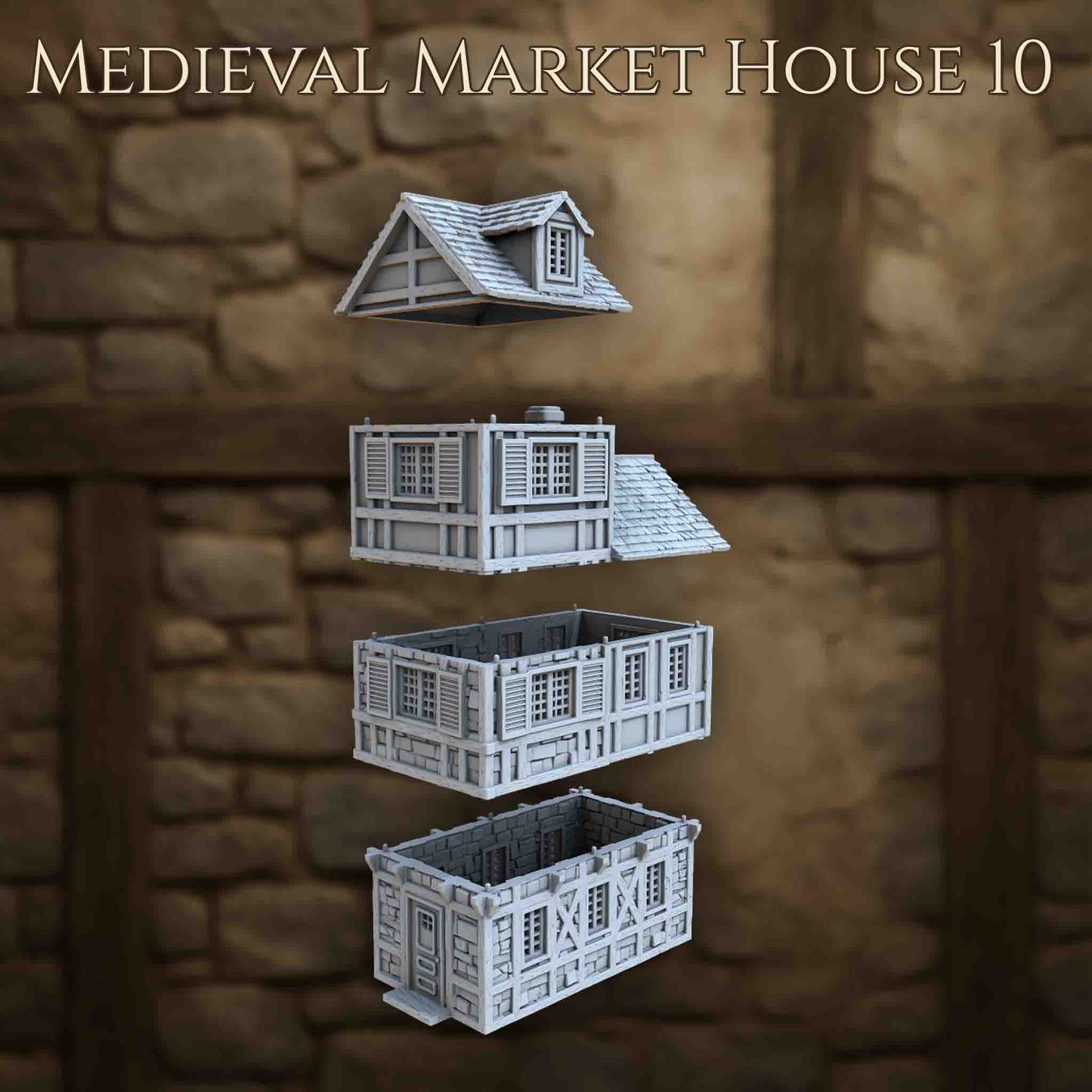 Maison du Marché Médiéval 10 – Décor 3D pour Wargame