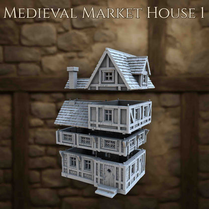 Maison du Marché Médiéval 01 – Décor 3D pour Wargame
