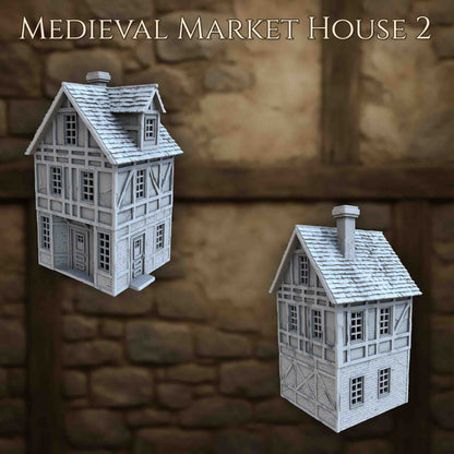 Maison du Marché Médiéval 2 – Décor 3D pour Wargame