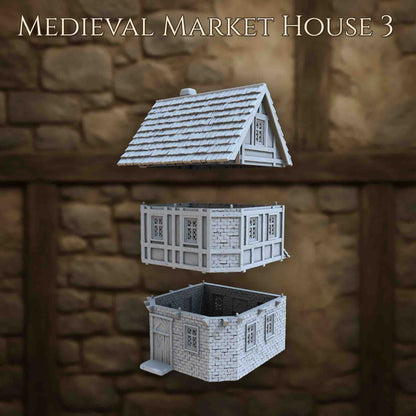 Maison du Marché Médiéval 3 – Décor 3D pour Wargame