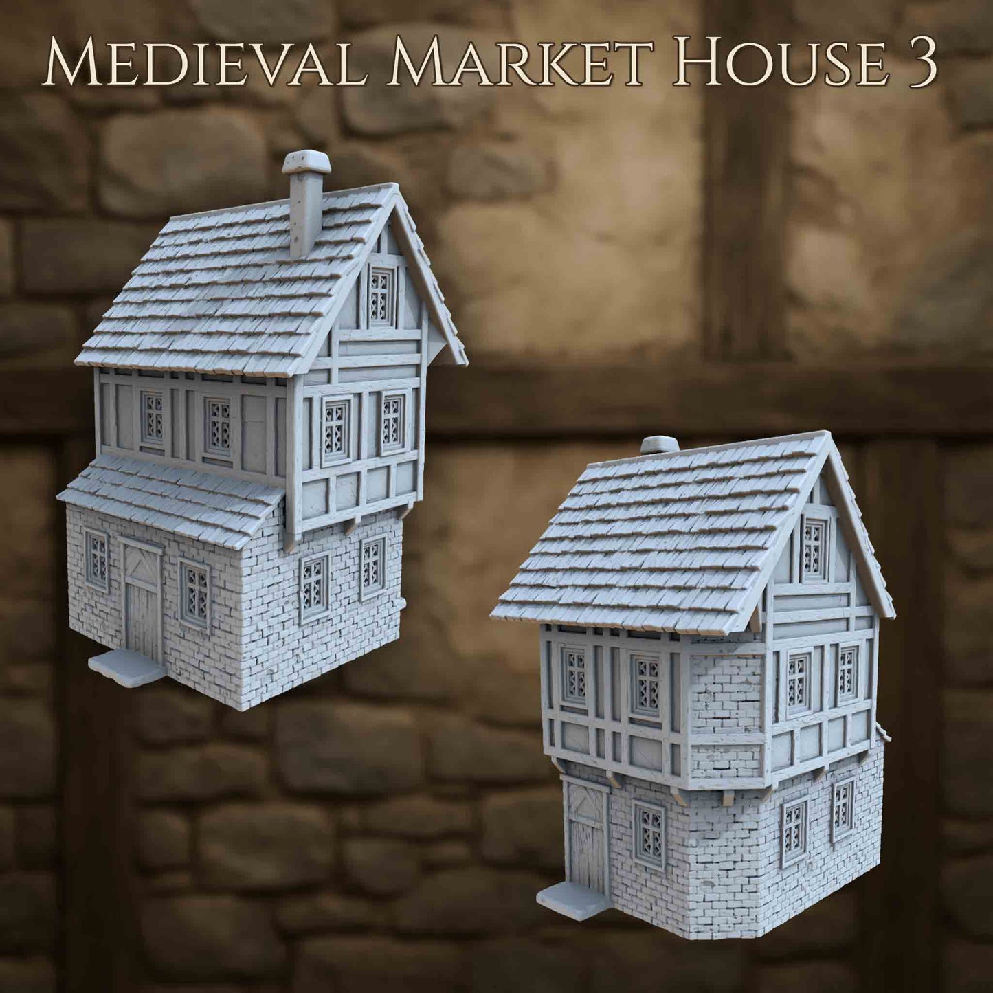 Maison du Marché Médiéval 3 – Décor 3D pour Wargame