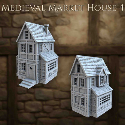 Maison du Marché Médiéval 4 – Décor 3D pour Wargame