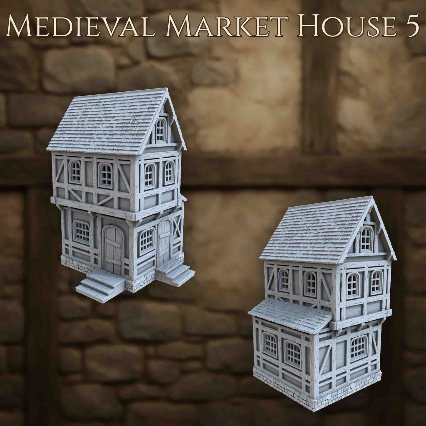 Maison du Marché Médiéval 5 – Décor 3D pour Wargame