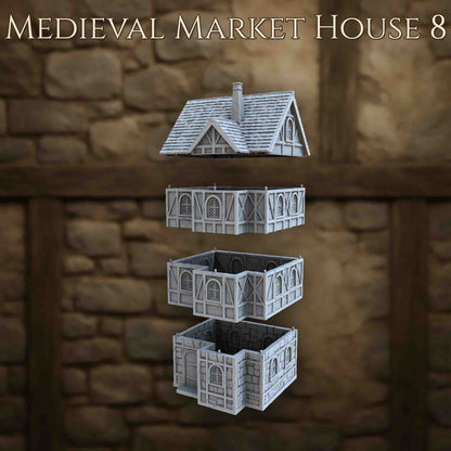 Maison du Marché Médiéval 8 – Décor 3D pour Wargame
