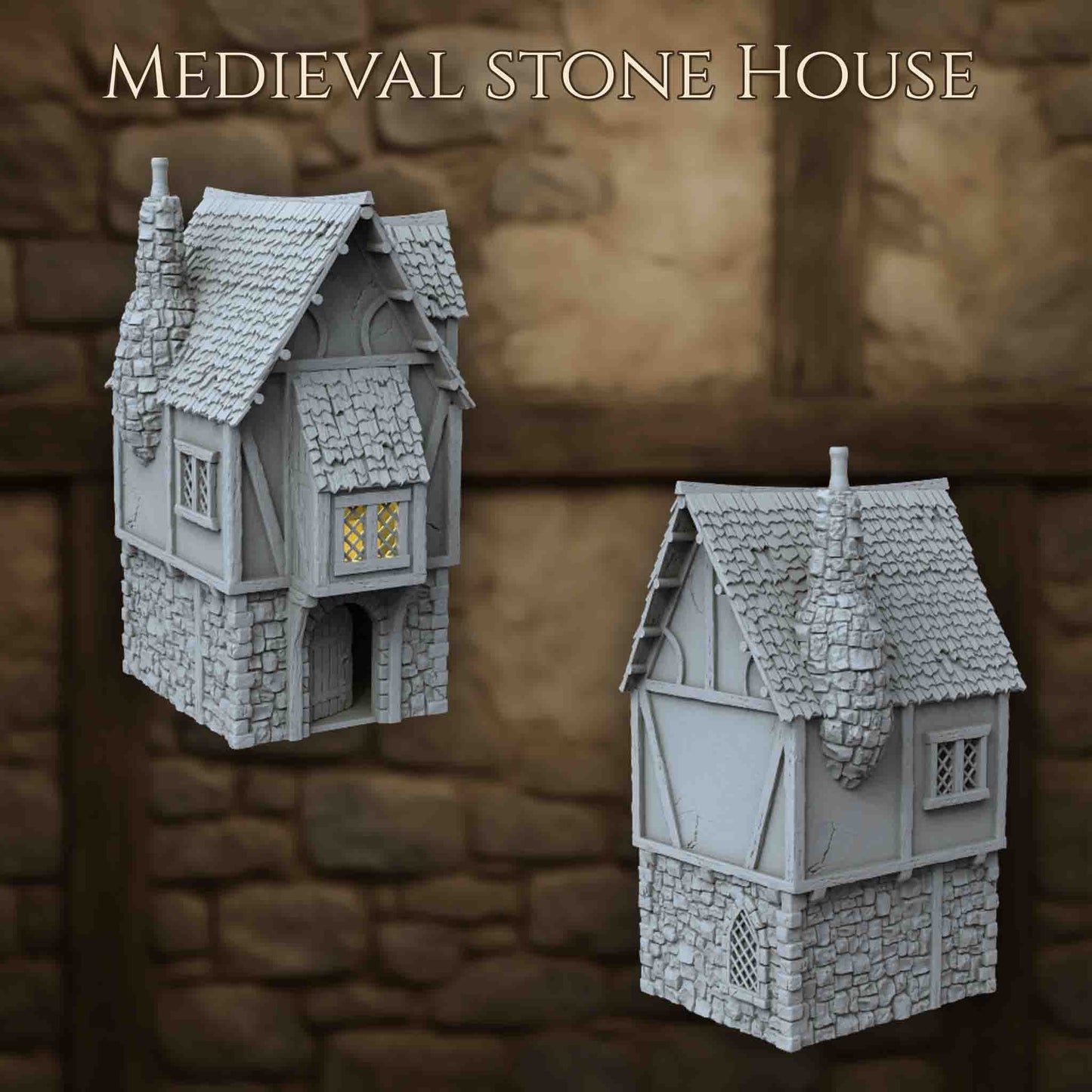 Maison Médiévale en Pierre – Décor 3D pour Wargame
