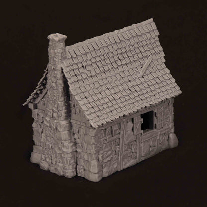 Cabane Médiévale en Pierre – Décor 3D pour Wargame