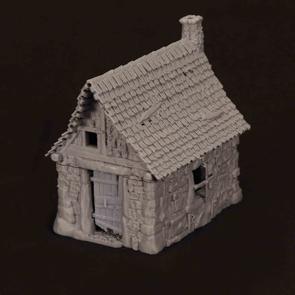 Cabane Médiévale en Pierre – Décor 3D pour Wargame