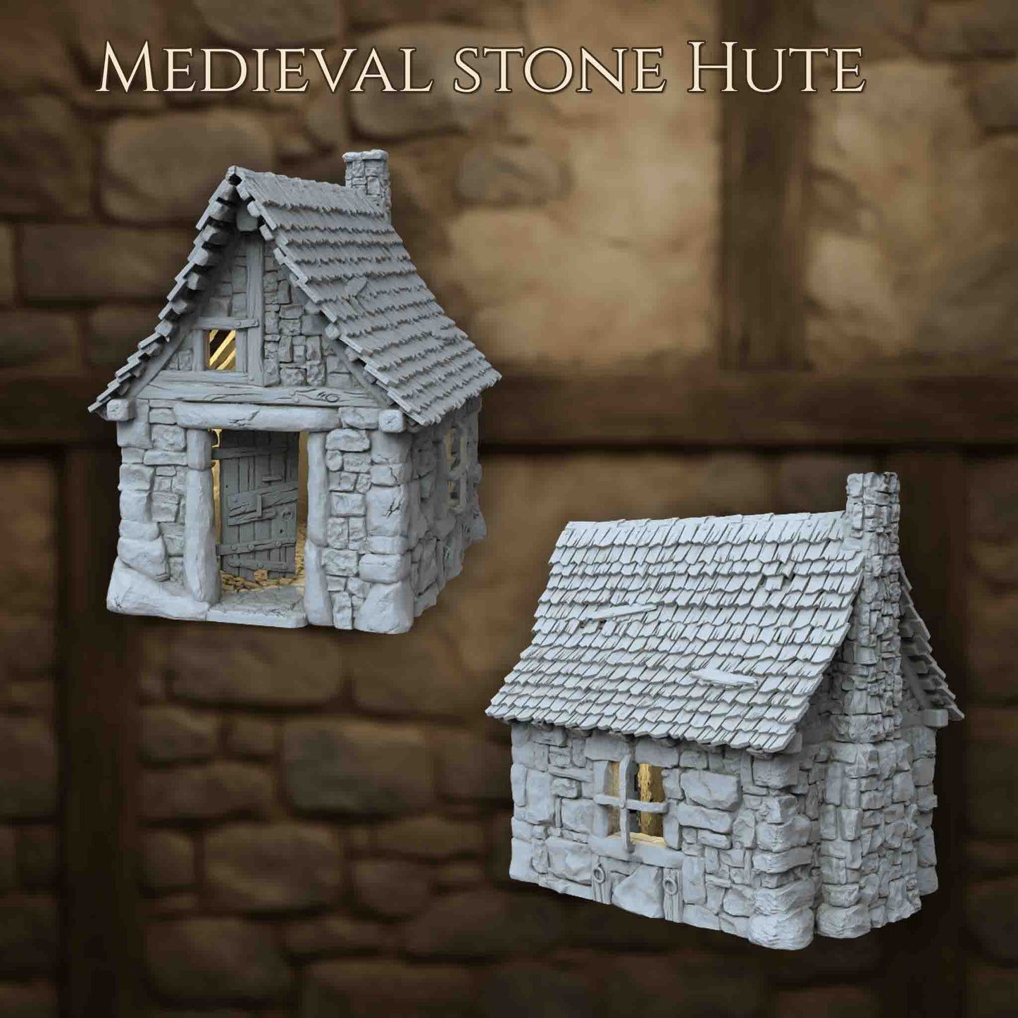 Cabane Médiévale en Pierre – Décor 3D pour Wargame