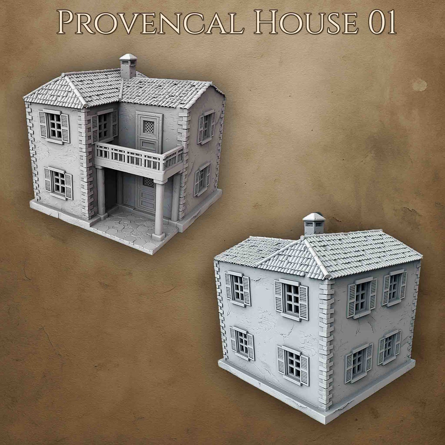 Maison provençale 3D imprimée pour wargame Bolt Action – modèle 01