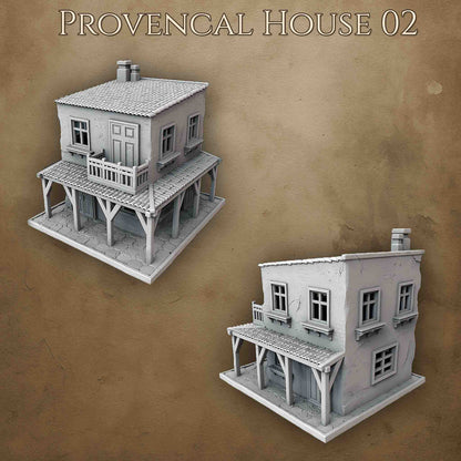 Maison provençale 3D imprimée pour wargame Bolt Action – modèle 02