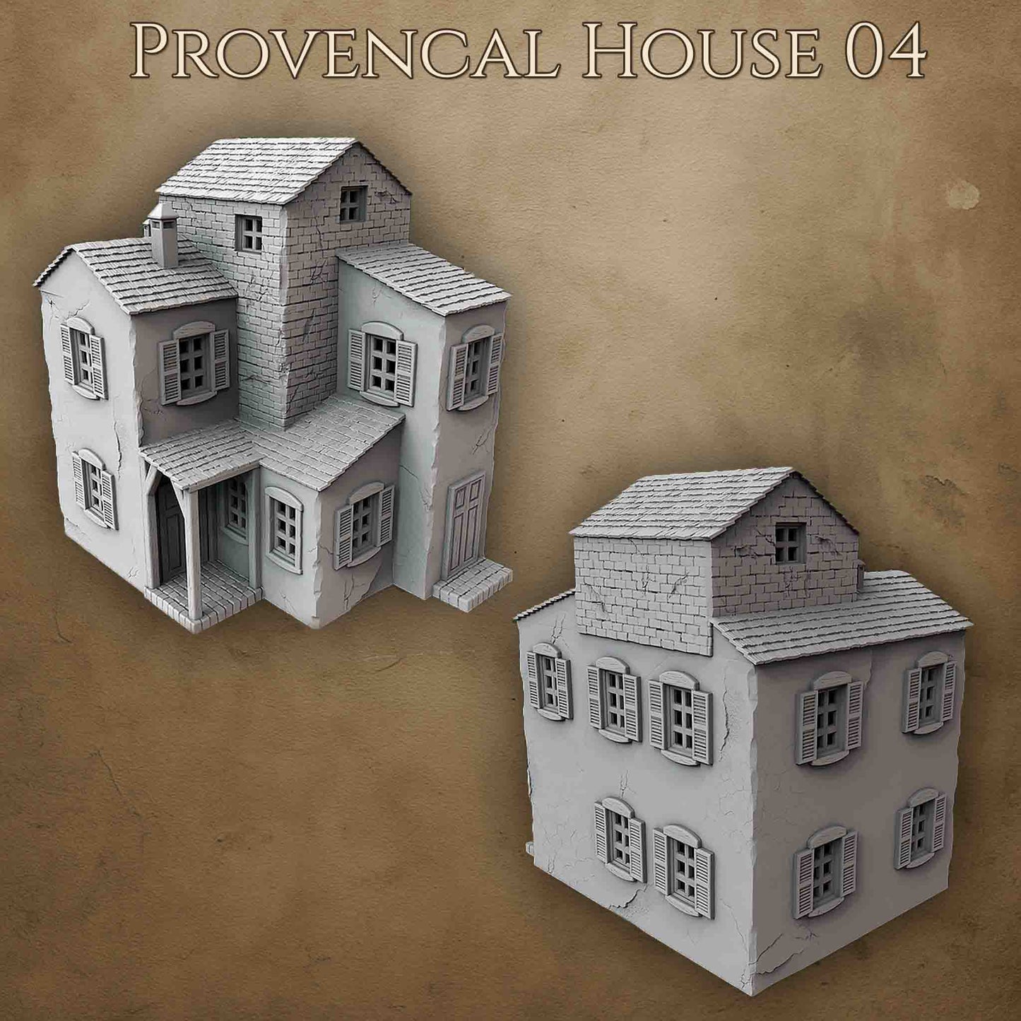 Maison provençale 3D imprimée pour wargame Bolt Action – modèle 04