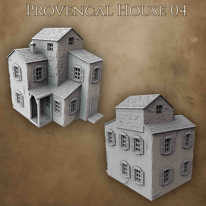 Maison provençale 3D imprimée pour wargame Bolt Action – modèle 04
