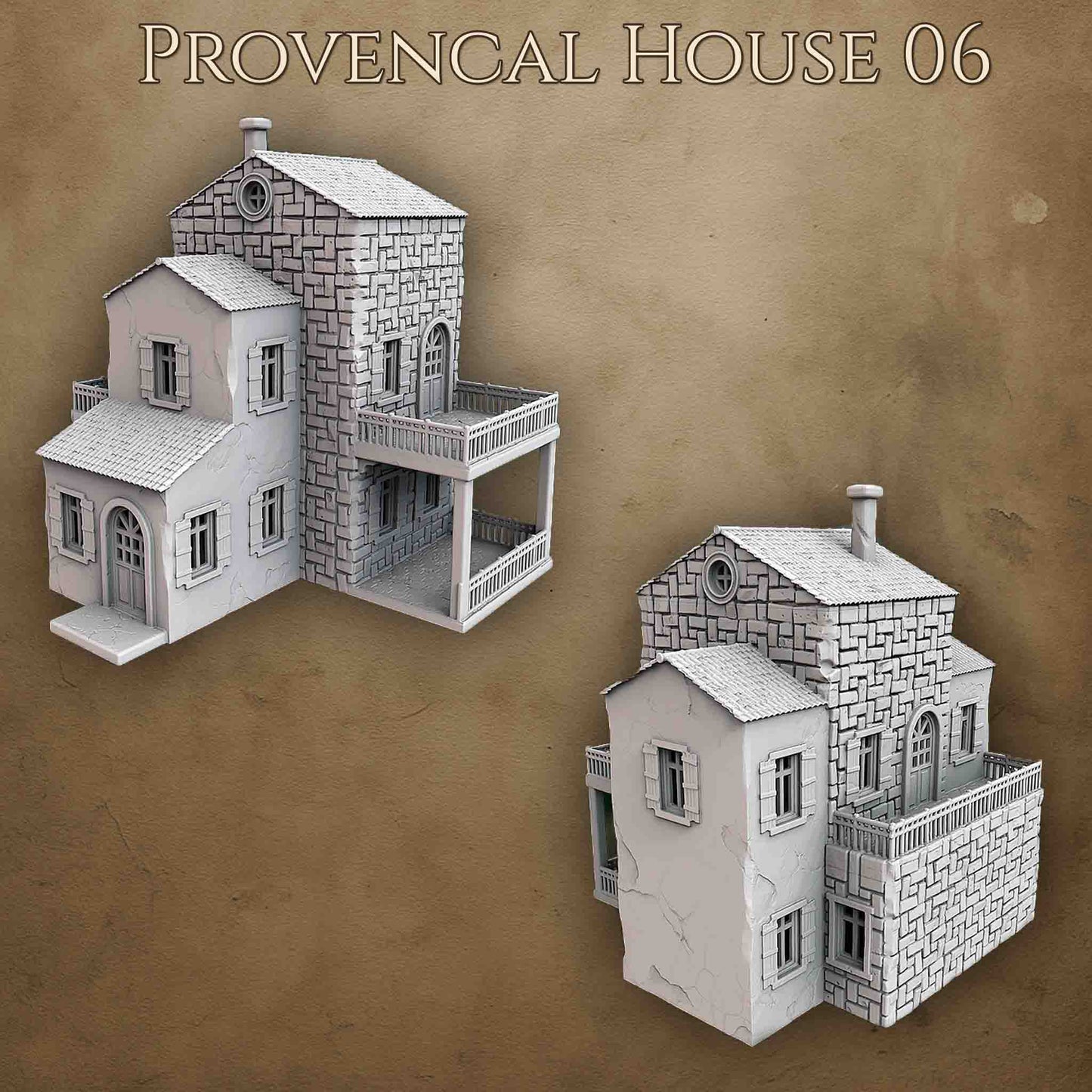 Maison provençale 3D imprimée pour wargame Bolt Action – modèle 06