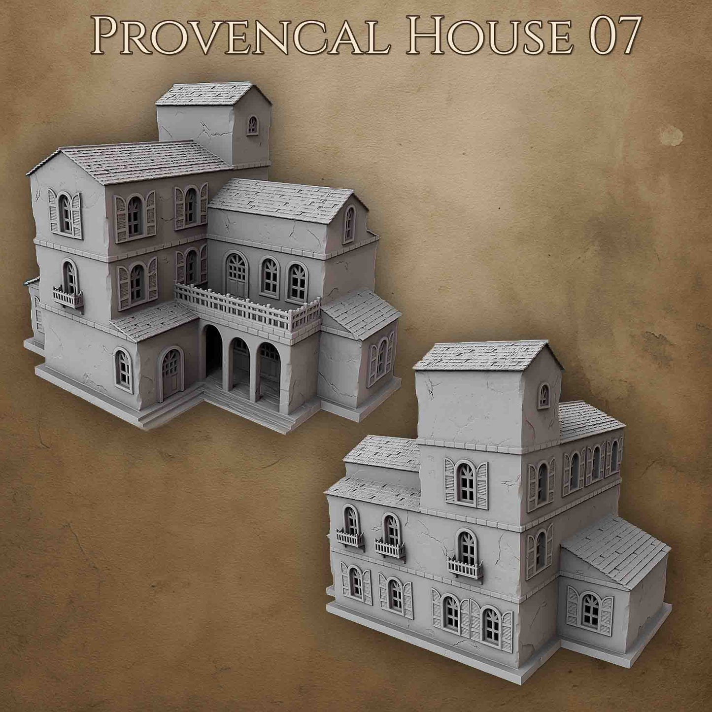 Maison provençale 3D imprimée pour wargame Bolt Action – modèle 07