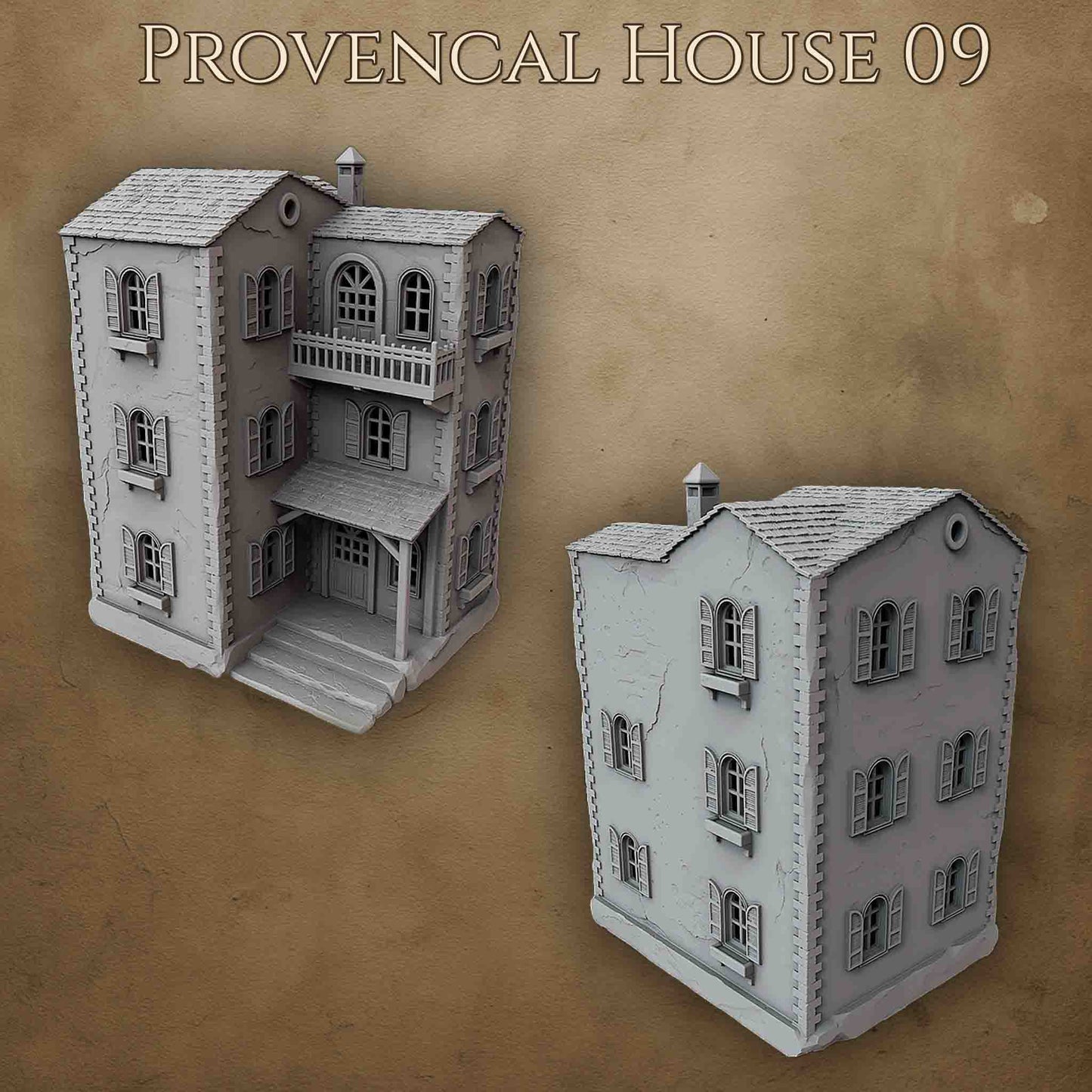 Maison provençale 3D imprimée pour wargame Bolt Action – modèle 09