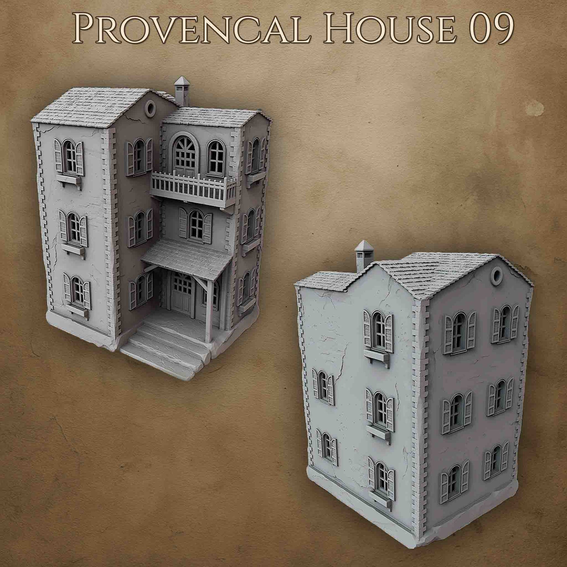 Maison provençale 3D imprimée pour wargame Bolt Action – modèle 09
