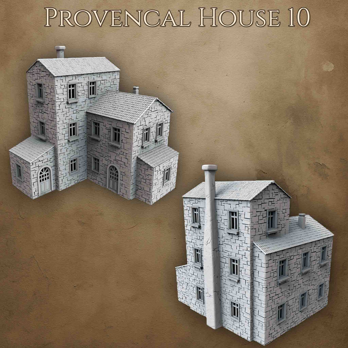 Maison provençale 3D imprimée pour wargame Bolt Action – modèle 10