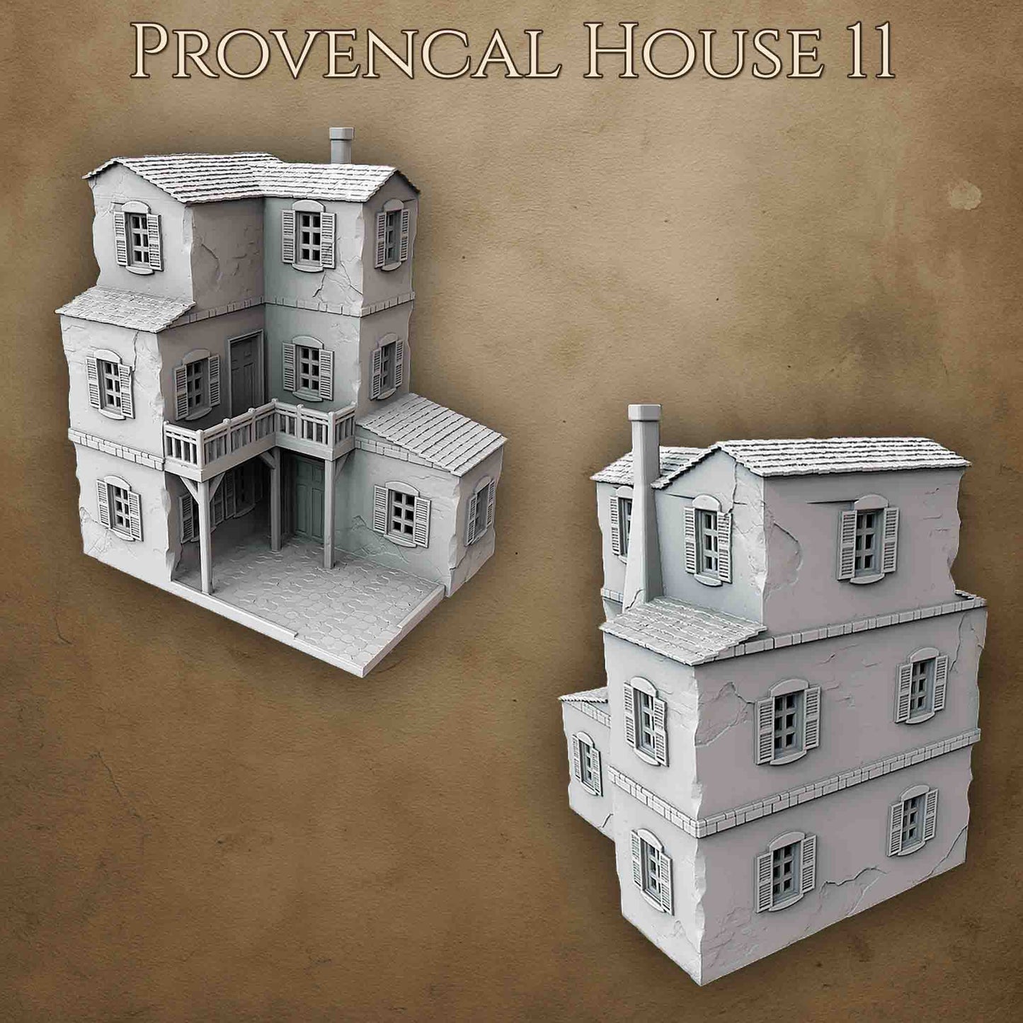 Maison provençale 3D imprimée pour wargame Bolt Action – modèle 11