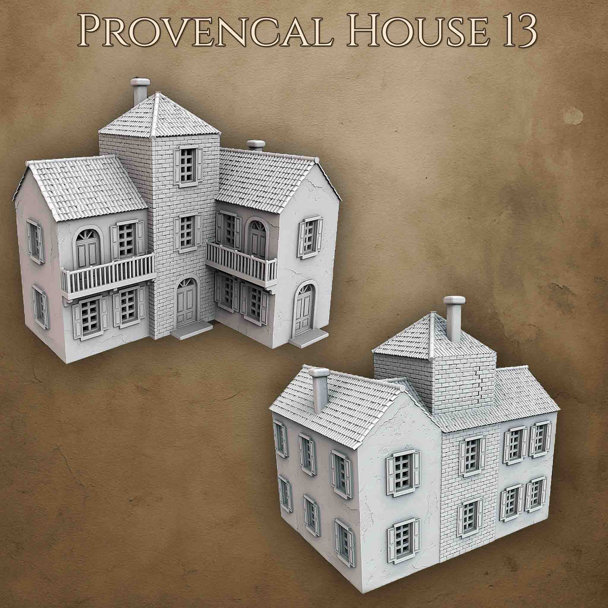 Maison provençale 3D imprimée pour wargame Bolt Action – modèle 13