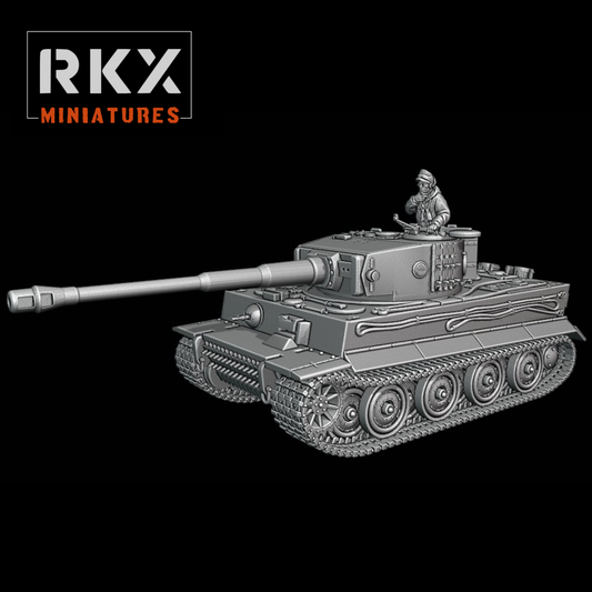 aquette en résine du char lourd allemand Tiger I version H1 pour jeu de figurines 28mm, design par RKX Miniatures.