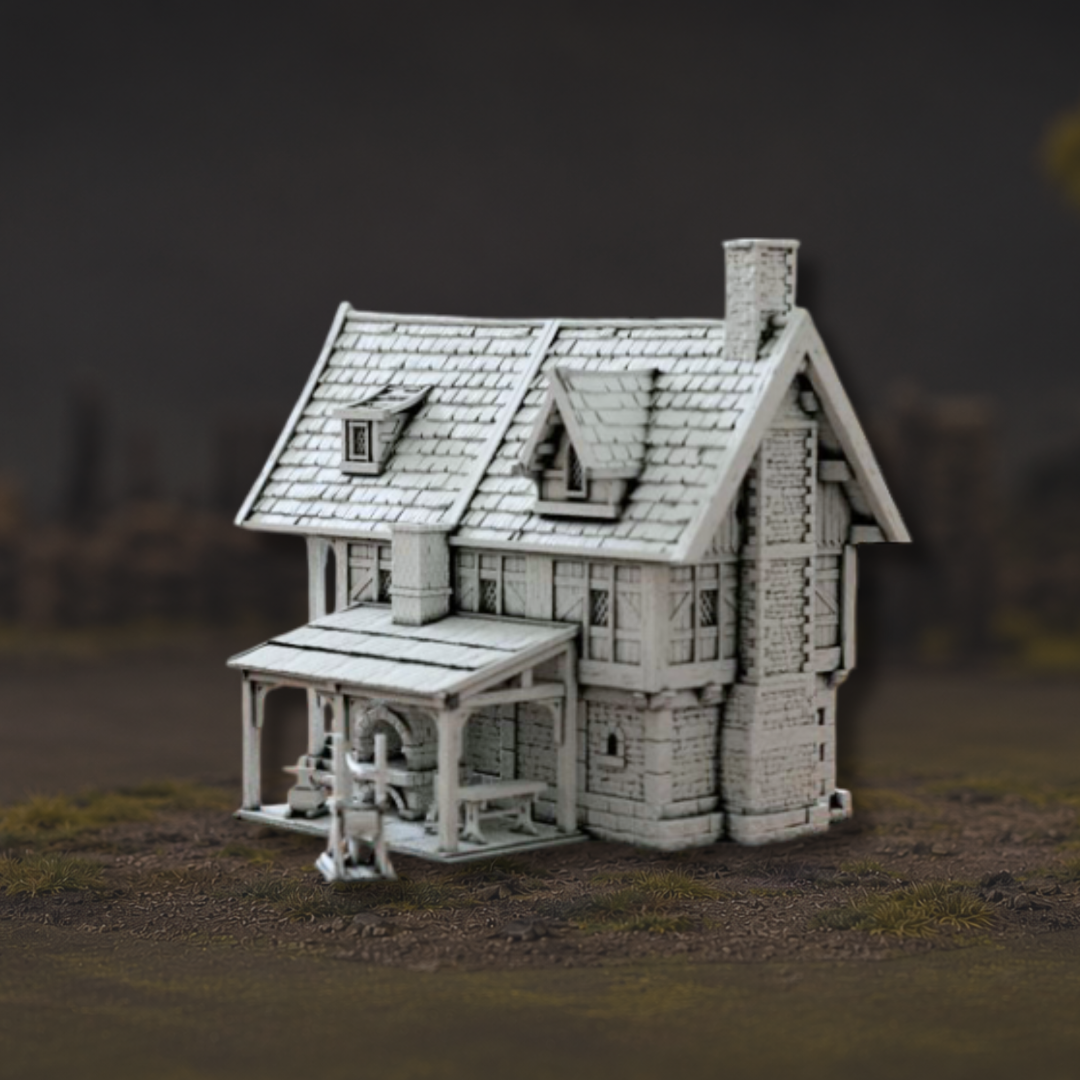 Maison de forgeron médiévale de Gildengrund pour table Mordheim et The Old World