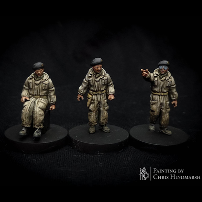 Équipage de chars britannique et canadien RKX Miniatures compatible avec les véhicules WW2 en 28 mm.