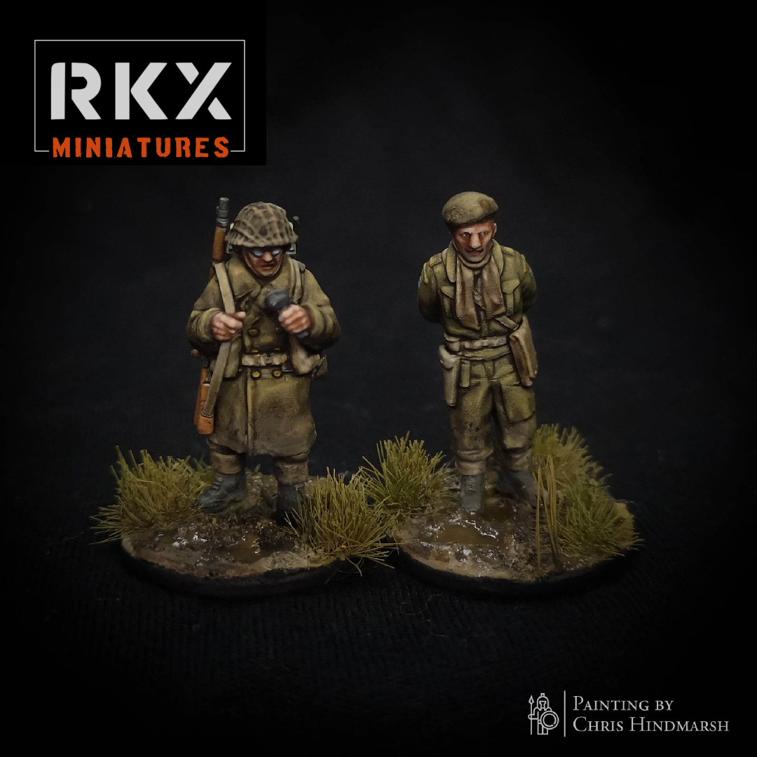 Équipe Canadian HQ Team de RKX Miniatures en résine 28 mm compatible avec Bolt Action, Chain of Command, Battlegroup et autres jeux de figurines historiques.