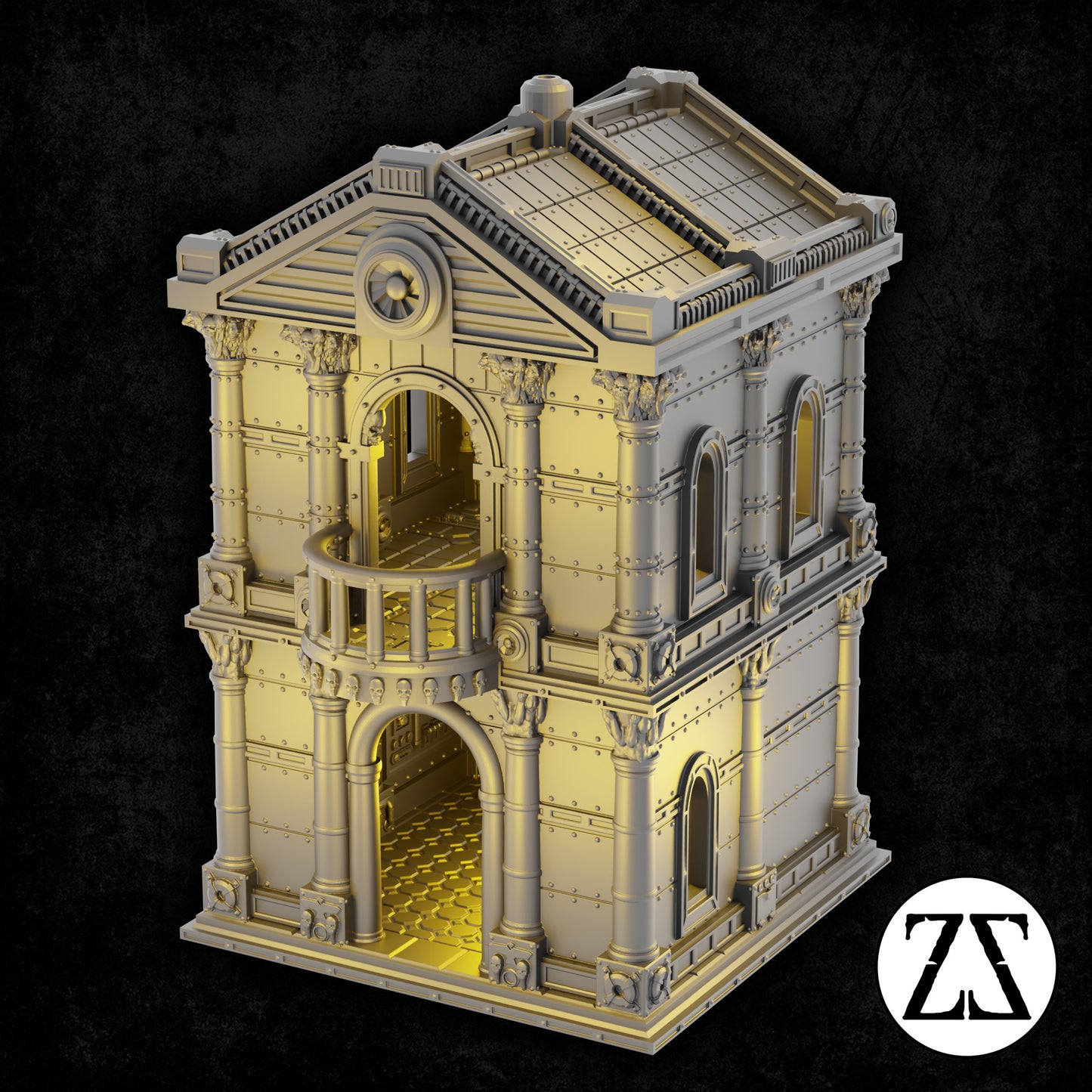 Modèle 3D de la Civis Tower futuriste pour jeux de figurines 28-32 mm.