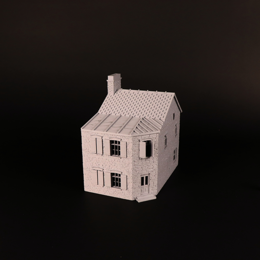 Corner House 28 mm, maison d’angle normande pour Bolt Action et wargame historique WW2