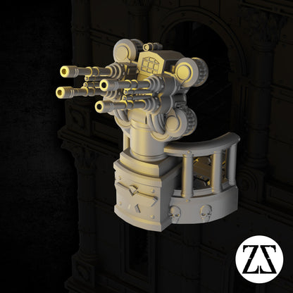 Autocanon modulaire Defence Cannon compatible avec les points de fixation des bâtiments Zorpsector Rome.
